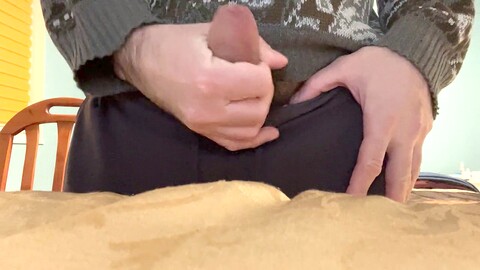Hairy, big cock bareback, bear masturbation